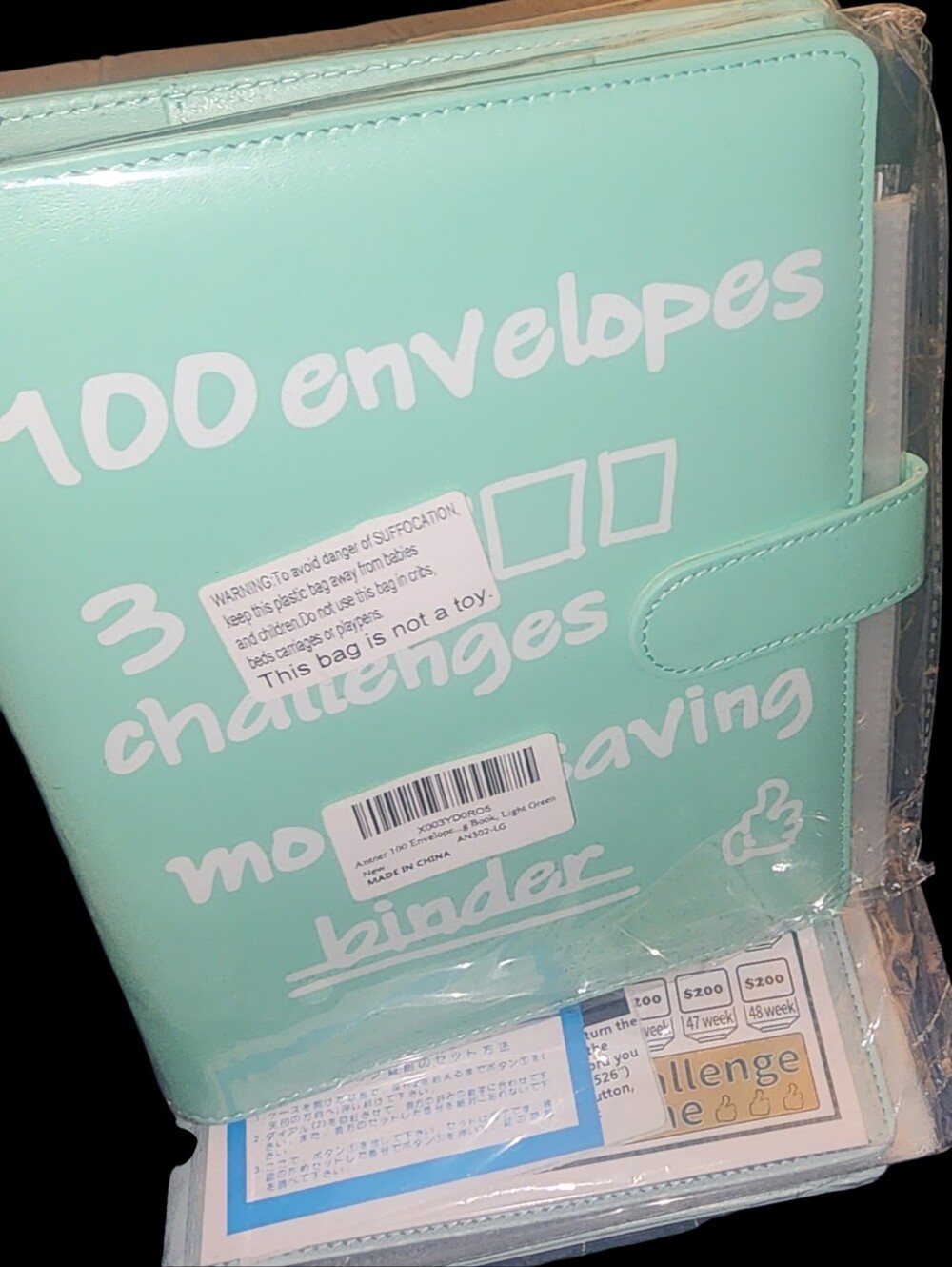 Mint Green Envelope Challenge Binder Wallet - Unbranded